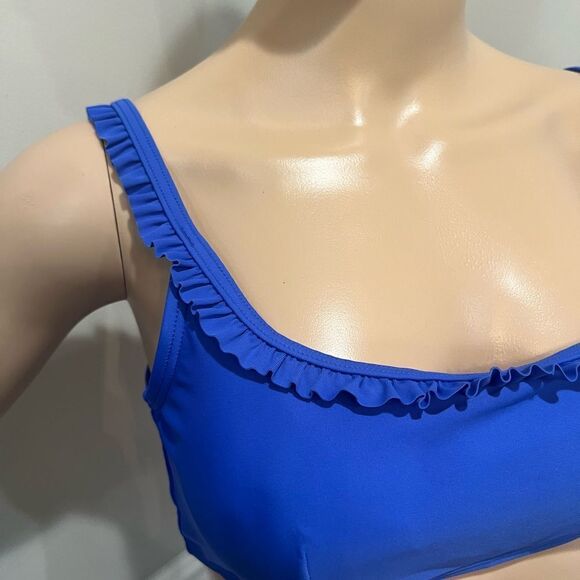 NWT Tommy Hilfiger Women's Blue Ruffle Bikini Top - Picture 5 of 6